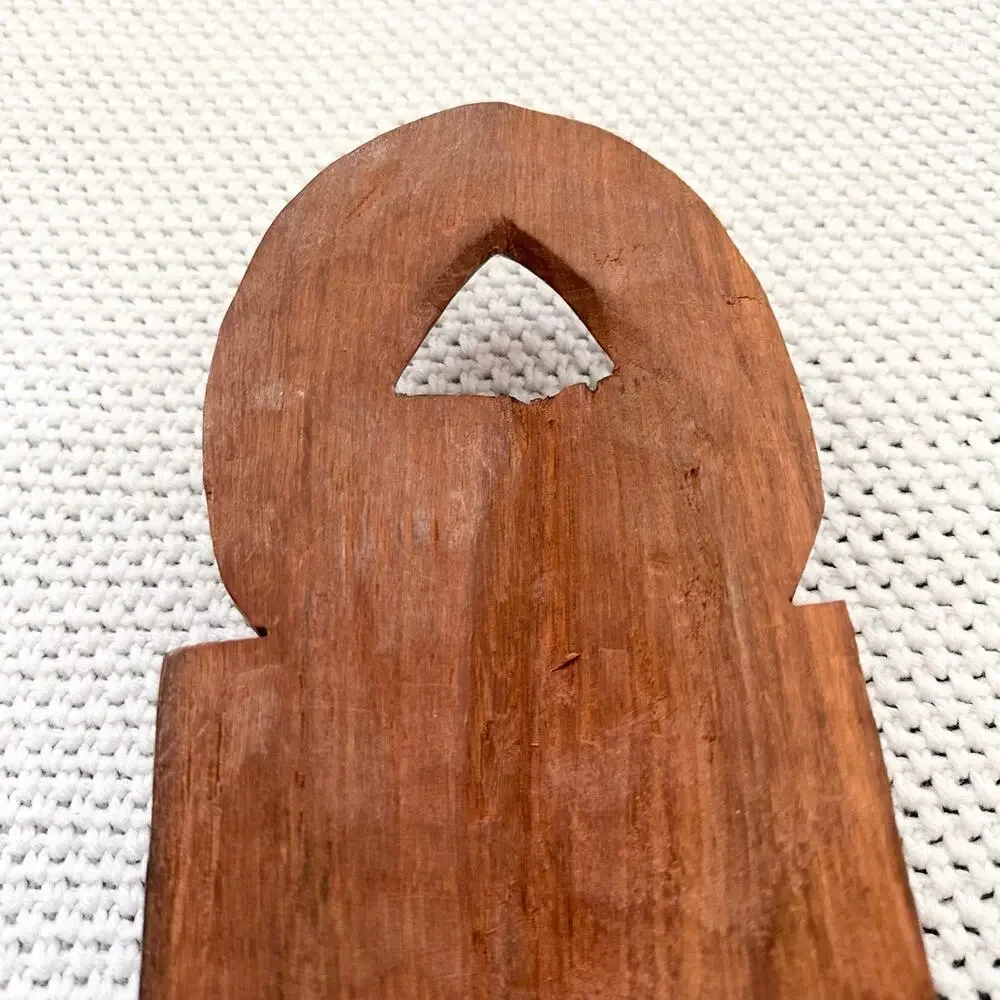 Tribal Primitive Ethnic Long Hand Carved Wooden Face Mask Stars Halo African Vtg